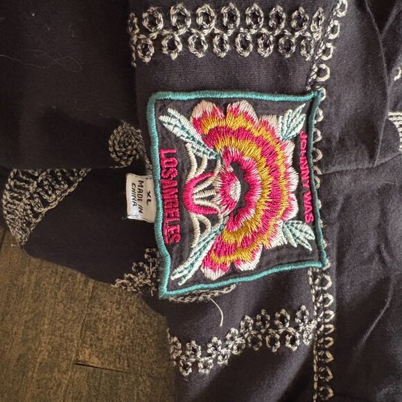 Johnny Was Embroidered Cardigan Duster, Black XL - Picture 8 of 8